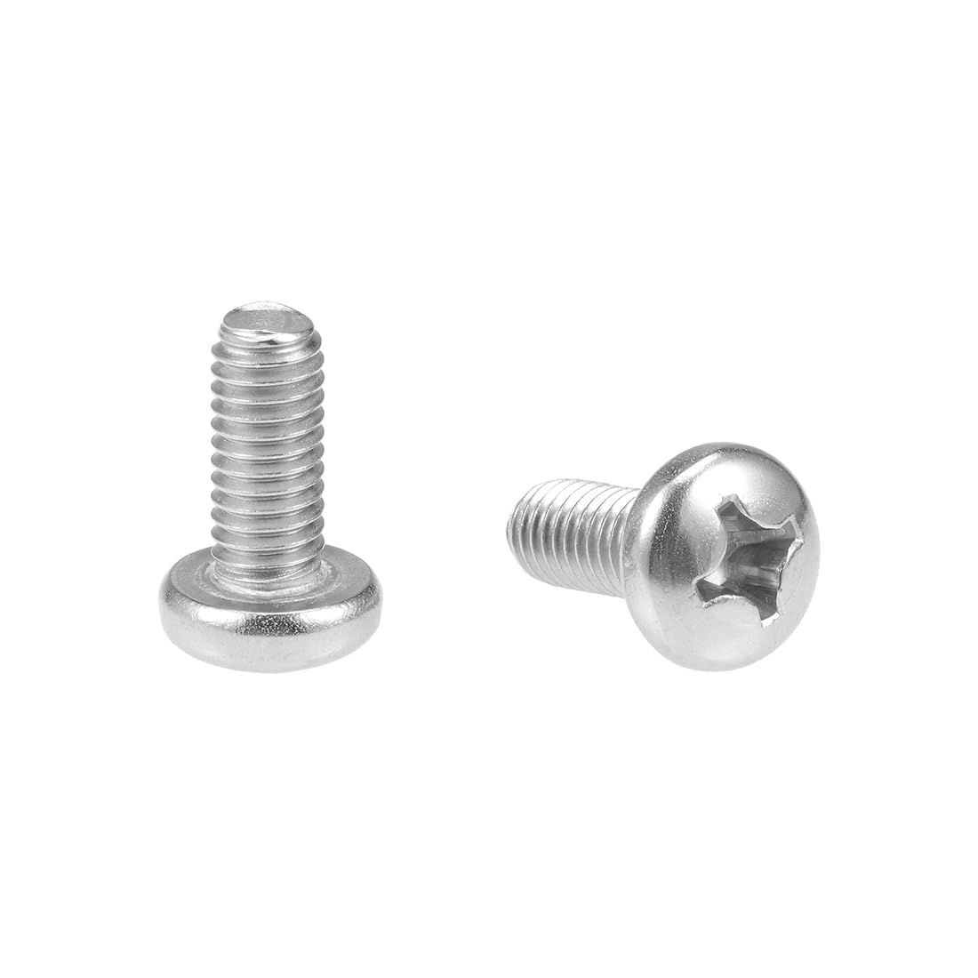 sourcing map M6x14mm Machine Screws Pan Phillips Cross Head Screw 304 Stainless Steel Fasteners Bolts 15Pcs