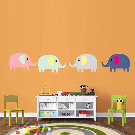 Wandaufkleber 3D Cartoon Elefanten Niedlichen Tiere Abnehmbare