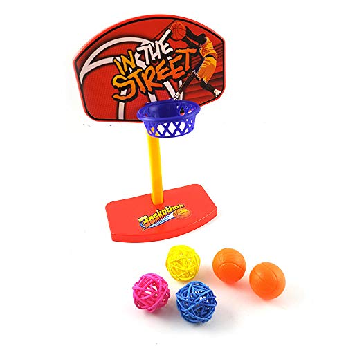 succeedtop Pet Parrot Toys Birdie Basketball Hoop Balls Birds Parakeet Bell Prop Chew Set Bird Toys Delight African Grey Parrot Cages Bird Toy Bird Cage Toys (Random)