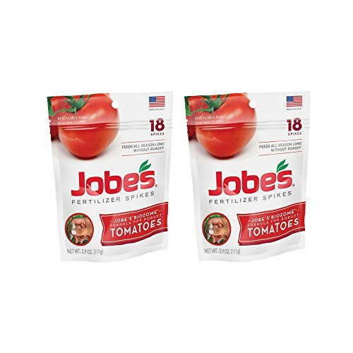 Jobe&rsquo;s Tomato Fertilizer Spikes 6-18-6 Time Release Fertilizer, 18 Spikes per Resealable Waterproof Pouch (2-Pack)