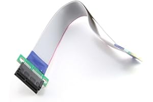 axGear PCI-Express PCI-E 1X Riser Card Ribbon Extender Extension Flex Relocate Cable