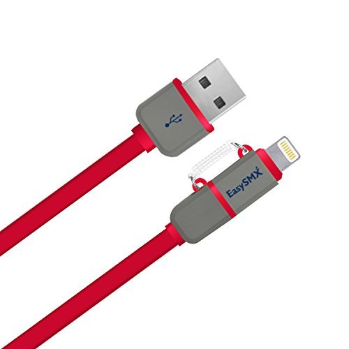 EasySMX-MFi-Certified-2-in-1Usb-Cable-for-IOS-and-Android-Smart-Phones-Tablets-Dual-lightening-Connector-Sync-and-Charge-8-Pin-3ft-1M