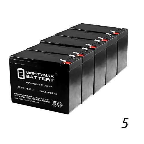 Mighty Max BatteryML10-12 - 12V 10AH iZip Fusion 1000 Nuvinci Scooter Battery - 5 Pack