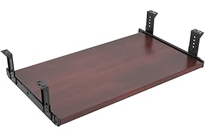 FRMSAET Furniture Accessories Office Product Suits Hardware 20/24/30 inches Keyboard Drawer Tray Wood Holder Under Desk Adjustable Height Platform. (24 inches, Mahogany)