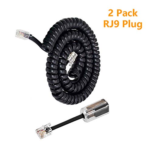 Telephone Handset Cord Detangler,Uvital 1 Pack Landline Handset Cord Cable 10Ft Uncoiled(1.2 Ft Coiled) and 1 Pack Anti-Tangle Telephone Cord Untangler 360 Degree Rotating Swivel Cord(Black) - Thumbnail 6