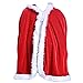 Patiky Christmas Cloak for Kids Santa Claus Velvet Hooded Cape Costume for Children