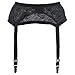 TVRtyle Women's Mysterious Sexy Black 4 Vintage Metal Clips Garter Belts for Stockings