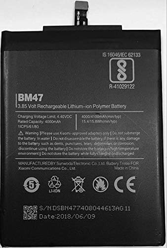 Sagar Trading Compatible Battery for Xiaomi Redmi 3s Xiaomi Redmi 3s Prime Xiaomi Redmi 4X BM47 2016031, 2016060…