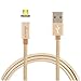 Magnetic Android Charging Cable, VOLADOR Micro USB High Speed Charge Cable USB Sync Cable with Metal Plug and Magnetic Design for Android Cellphones(Gold)