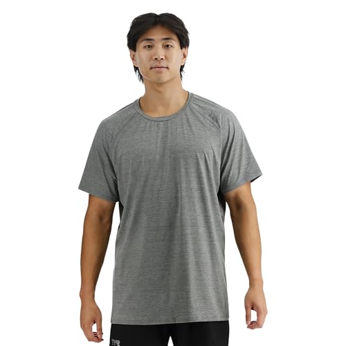 TYR Men's Athletic Performance Workout Raglan Long Sleeve Tech Tee, Grey Heathe…