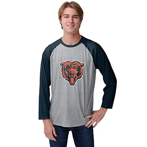 FOCO Men's NFL Team Raglan T-Shirt, Gray Big