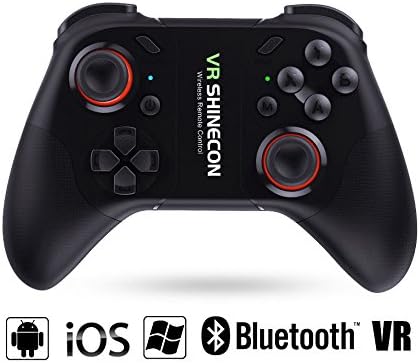 HIMOO Bluetooth Wireless Gaming Controller Gamepad Ergonomic Design Angle-adjustable Rechargeable Battery for Android/iOS/Windows/VR/Smart TV/Tablet