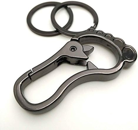 Hephis Footprint Detchable Key Chain,Heavyduty Keychain,Cool Car Keychains for Men and Women.(Black)