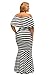 Lady Swain Women's Striped Off Shoulder Ruffle Tube Plus Size Mermaid Maxi Dress