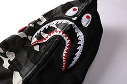 EXXE&OYYO Men's Shark Hoodie,Cotton Material Shark