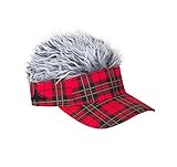 Tarten Red Plaid Grey Flair Hair Visor Hat