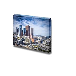 Canvas Prints Wall Art - Los Angeles, California, USA Downtown Cityscape. | Modern Wall Decor/Home Decoration Stretched Gallery Canvas Wrap Giclee Print & Ready to Hang - 12" x 18"