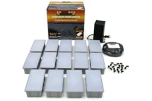 Kerr Lighting Residential Paver Lights 4" x 8" for Walk, Patio, Driveway, & Pool Deck Installation , 14 Pack Installation Kit