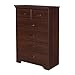 South Shore Versa Collection 5-Drawer Dresser, Royal Cherry with Antique Handles