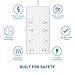 Etekcity 6-Outlet Surge Protector Power Strip with 4 USB Charging Ports, 5610 Joules, 6 Ft Long Cord & Mounting Holes, 750℃ Flame-Retardant, FCC Certified, ETL Listed, White