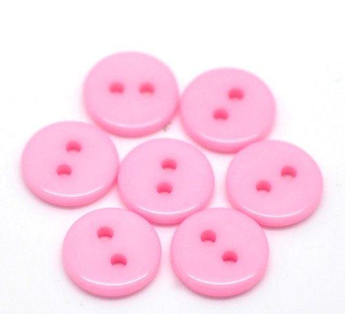 500 x Round Pink 11mm Sewing Clothes Crafts Scrapbooking Card Making 2 Hole Buttons — image 1