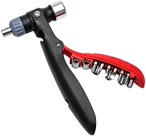 13 PCS Multi-function safety hammer screwdriver tool-Screwdriver Versatile Hammer, emergency safety hammer, Screwdriver head, bottle opener