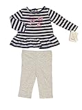 ABSORBA Toddler Girl's Navy Striped Bows Tunic 2-Pc Outfit 12M 18M 24M AUIG5656