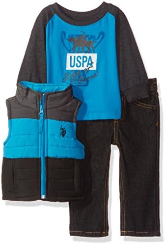 U.S. Polo Assn. Baby Boys' Vest, T-Shirt and Pant Set