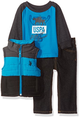 U.S. Polo Assn. Baby Boys' Vest, T-Shirt and Pant Set