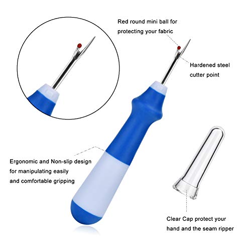 ESHATO 3 Pieces Seam Ripper with One Trimming Scissor, Handy Stitch