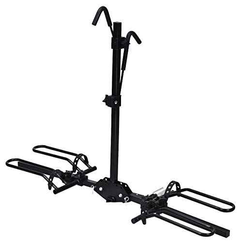 Goplus 2Bike Hitch Mount Rack Hitch Mounted Bike Carrier Foldable