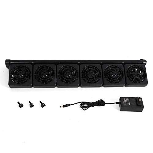 WUPYI Adjustable Aquarium Chillers Cooling Fan,Aquarium Water Cooling Fan Fish Tank Cold Wind Chiller 2 Level,with DC12V Power Adapter,6 Fan (6 Fan) - Thumbnail 2