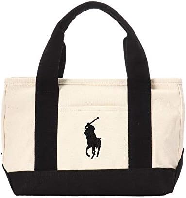 ポロ ラルフローレン(POLO RALPH LAUREN) トートバッグ RAS10144A ビッグポニー ナチュラル/ブラック 黒 [並行輸入品]