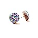 Multicolored rainbow glitter wood stud earrings 10mm
