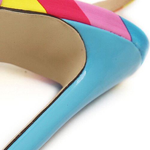 Yaheeda Women's Multicolor High Heels Rivets Rainbow Stiletto Sandals Pumps Shoes - Thumbnail 5