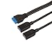 Nightwolf ® Black 16 Inch Single Port USB 3.1 Type C USB-C Female to USB 3.0 Motherboard 19pin Header Y Splitter Cable