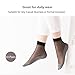 HaloVa Women's Silk Stockings, Ultra-Thin Cotton Sole Short Ankle Socks, 10 Pairs, 5 Black, 5 Skin Color