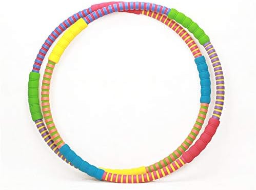 Lfives Fold-down Travel Hula Hoop Hula Hoops For Adults Blats Calories And Is Foam Padded Weighted Hula Hoops Perfect For Exercise Slim Waist Weight Loss Foam Padded (Color : Muti color, Size : 83cm)