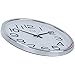 HITO Silent Wall Clock Non Ticking Large Oversized Excellent Accurate Sweep Movement Glass Cover, Modern Decorative for Kitchen, Living Room, Bathroom, Bedroom, Office, Classroom (16 inches, Chrome)