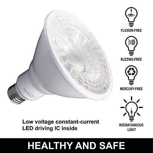 Par38 LED, Tanbridge High Power Lamp Beads, Indor and Outdoor Par38 LED Flood Light, 18W (180W Equivalent), E26 Base, 5000K Daylight, 60° Beam Degrees, Energy Star (4 Pack)