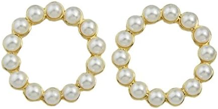 XIEXIE Peal Circular Drog Earrings , gold , one size