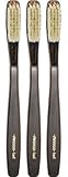 Swissco Tooth Brush Tortoise Natural Bristle Hard, 3-Count Pack