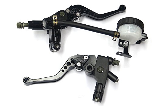 Soosee Universal Motorcycle 7/8" Front Brake Clutch CNC Master Cylinder Fluid Reservoir Levers for Scooter / Dirt Bike/Sport Bike / Street Bike(BLACK)