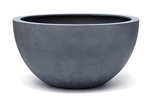 ESCHBACH® Pflanzkübel LOW EGG POT 30 Blei Grau Schale * 33 x 33 x 16 cm * 10 Jahre Garantie