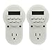 ETvalley Digital Outlet Timer Home Wall Plug-in Switch Energy-saving Outlet, Pack of 2, White
