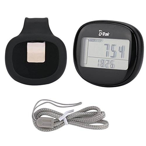 U-Trak 3D Pedometer with Rubber Clip and Lanyard | 7 Days Memory | Accurate Step Counter | Walking Distance in Miles/KM | Calories Counter | Daily Steps Target Monitor | Active Time | Clock - Thumbnail 6