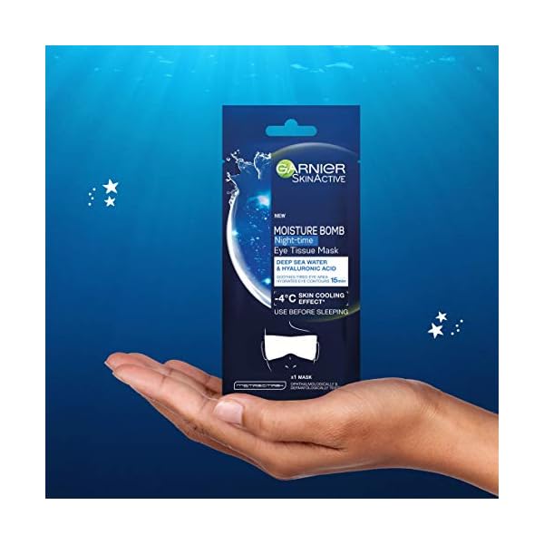 Garnier-Moisture-Bomb-Tissue-Mask-Hyaluronic-Acid-Deep-Sea-Water-Tissue-Eye-Sheet-Mask-6-g Garnier Moisture Bomb Night-Time Eye Sheet Mask Deep Sea Water and Hyaluronic Acid 6g