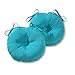 Greendale Home Fashions 15 in. Round Outdoor Bistro Chair Cushion (set of 2), Teal