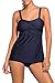 HOTAPEI Summer Plus Size Swimwear 2 Piece Sexy Navy Blue, XXL