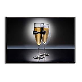 Framed Canvas Wall Art Wine Cups Canvas Prints Home Artwork Decoration for Living Room,Bedroom - 16x24 inches